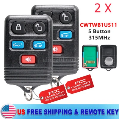 2 para 2003 2004 2005 2006 2007 2008 -2010 Ford Expedition controle remoto sem chave chaveiro - Imagem 1 de 4