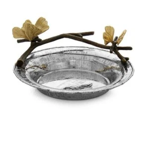 Michael Aram Butterfly Ginkgo Hand Textured Stainless Steel Wine Coaster 175763 - Picture 1 of 1