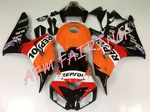 Black Orange REPSOL ABS Injection Mold Bodywork Fairing for CBR1000RR 2006 2007 - Picture 1 of 6