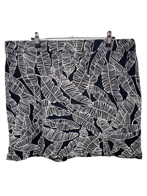 Mujer Rafaella Negro Hoja de Palma Mini Elástico Botón Detalles Skort Talla XXL Foto 1 de 4