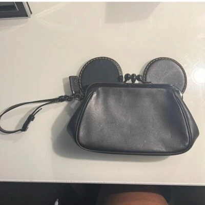 Coach 1941 x Disney Mickey Mouse Ears Black Kisslock Wristlet - Image 1 of 4