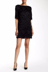 Nicole Miller Elbow Sleeve Shaggy Shift Dress (size P) - Picture 1 of 2