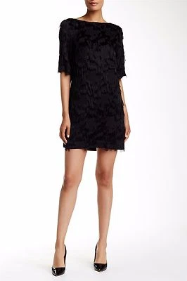 Nicole Miller Elbow Sleeve Shaggy Shift Dress  (size P) - Image 1 of 2