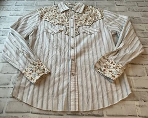 Men’s Vintage International Male Western Shirt M Pearl Snaps Floral Cotton - Picture 1 of 6