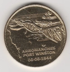 KEIN DATUM MÜNZE MEDAILLE SOUVENIR A-B -- 14 117 ARROMANCHES PORT WINSTON 06-06-1944 - Bild 1 von 2