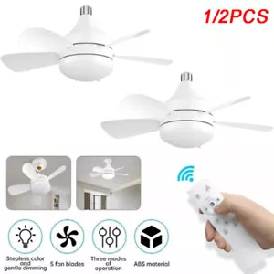 Large Ceiling Fan E27 Socket Fan 40W with Dimmable LED Light Remote Controller - Picture 1 of 20
