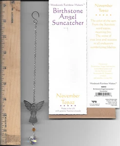 #172 WOODSTOCK CHIMES RAINBOW MAKERS BIRTHSTONE ANGEL SUNCATCHER NOVEMBER TOPAZ - Picture 1 of 1