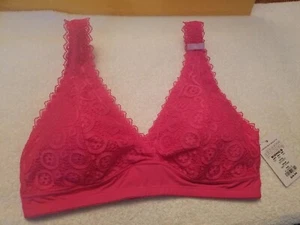 Kohls SO Convertible Bralette XL. Bright Pink Lace, NEW - Picture 1 of 12