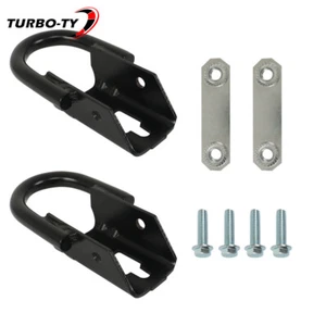 Par de ganchos de remolque de acero negro para Ford F-150 2009-2021 delanteros de alta resistencia con hardware - Imagen 1 de 24