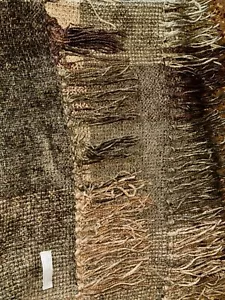Restoration Hardware 75"x60" Multicolor Plaid Chenille Fringed Throw Blanket - Picture 1 of 10