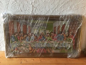 Wandbild Gobelin Das letzte Abendmahl 114x64cm Handarbeit hochwertiger Rahmen - Bild 1 von 6