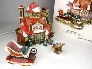 Department 56 NORTH POLE SERIES Santa's Sleigh Maker #56950 Lighted **READ** - Picture 1 of 14