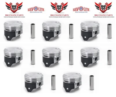 Ford Mercury 351 Cleveland 1970 (8) Silvolite Hypereutectic Flat Top Pistons  - Image 1 of 3