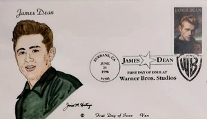VAN NATTA JAMES DEAN ACTOR HAND PAINTED HP FIRST DAY COVER FDC - Picture 1 of 1
