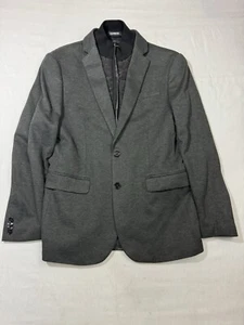 Express Slim Gray Knit Removable Collar Blazer 38 R - Picture 1 of 13
