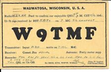 QSL 1946 Wauwatosa  Wisconsin   radio card