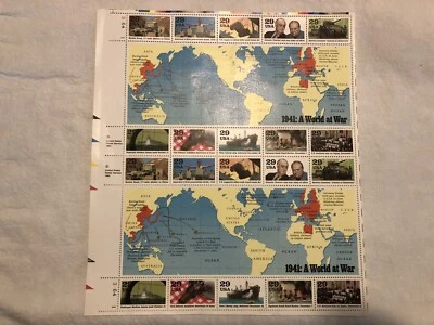 A530 - USPS 1941 World At War Stamps - 1991 - 29 cent - 20ct sheet MNH - Image 1 of 4