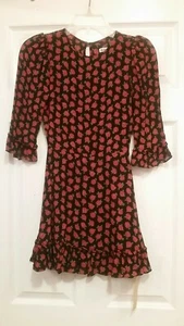 Mini Vestido Reformation Doutzen Estampado Cassandra Rosa 0 Nuevo con Etiquetas - Imagen 1 de 4