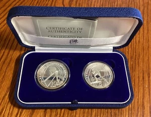 Italy 2006 Winter Olympics Skiing&Ice Hockey 5 Euros&10 Euros Proof Silver Set - Picture 1 of 5