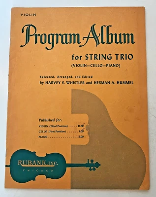 Violin Program Album For String Trio 1960s - Image 1 of 4