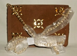 NWT Kate Landry Cognac Faux Leather Uptown Chain Crossbody Bag - Picture 1 of 8