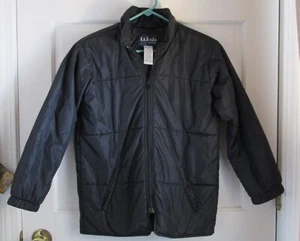 L.L. Bean Kids Primaloft Black Full Zip Long Sleeve Puffer Jacket Sze Med 10/12 - Picture 1 of 10