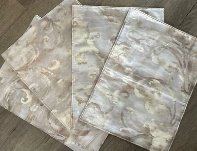 4 New Patricia Spratt Placemats Beige Abstract Floral Spring Easter - Image 1 of 4