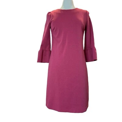 BODEN Dress Lavinia Ponte Women’s Knit Pink Bell Sleeves Career Size 12P - Image 1 of 4