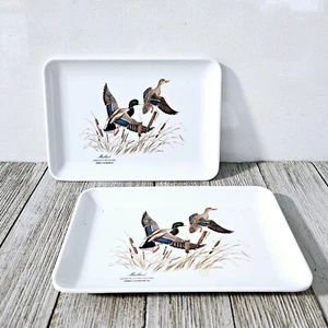 Paar Stockenten Schmuckschalen gemarkt Made in Italy Melamin Tabletts Untersetzer - Bild 1 von 17