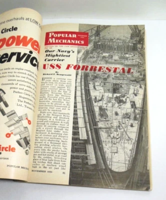 Popular Mechanics Magazine Nov 1954 USS Forrestal Historical Technology Science - Image 1 of 4