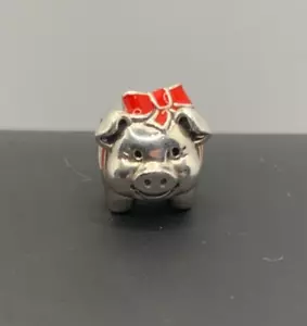 Original Pandora Sterlingsilber Sparschwein Charm 791809ENMX - NICHT MEHR ERHÄLTLICH - Bild 1 von 5