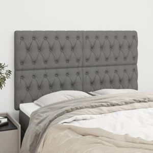 NNEVL Headboards 4 pcs Dark Grey 72x7x78/88 cm Fabric - Picture 1 of 8