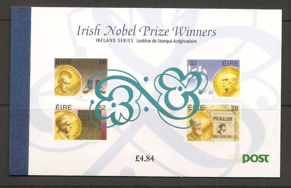 Ireland SC # 946a-946b-947a-947b Nobel Prize Winners. Complete Booklet. MNH - Image 1 of 1