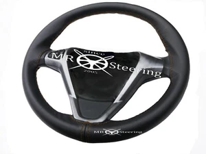 Marrón Pegatina Para Ford Fiesta MK7 09-17 Volante de Cuero Negro Cubierta - Imagen 1 de 3