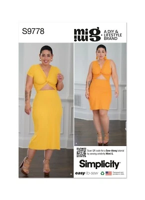 SIMPLICITY 9778 MISSES DRESSES Sewing Pattern Sizes 8-16 & 18-26 Skill: EASY - Image 1 of 4