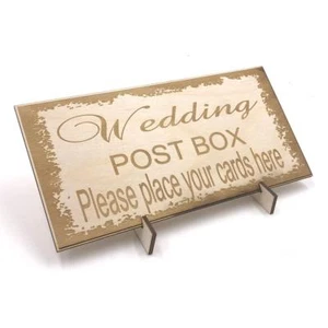 Wooden Wedding signs Plaques, Gift Present Wedding Post Box LPS-3 - Picture 1 of 2