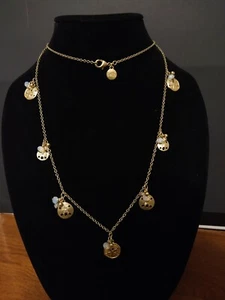 Vintage Gold Tone Bella Jack Sand Dollar Opalite Necklace 36 Inches - Picture 1 of 7