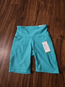 OLD NAVY LIGHT COMPRESSION BIKE SHORTS WOMEN'S SMALL BLUE BRAND NEW - Picture 1 of 6