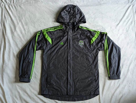 Adidas SEATTLE SOUNDERS Kids Large 14/16 FC Team WINDBREAKER JACKET Coat Youth Cover