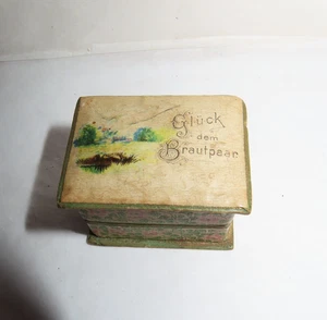 Antike deutsche Pappmaché Ehering Schatulle aus dem 19. Jahrhundert ~ W.H. Schmidt Juwelier Hameln adW - Bild 1 von 10