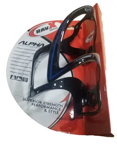 RavX Alpha X Carbon Fiber Trinkflaschenhalter blau / schwarz Schlauchverstärkung - Bild 1 von 3