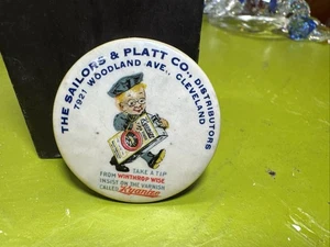 Antiker Kyanize Lack Taschen Werbung Spiegel Cleveland Ohio - Bild 1 von 3