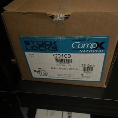 box of 25 COMPX NATIONAL C9100 USPS 1172C Mail Box Lock w/ 3 Keys - Image 1 of 2