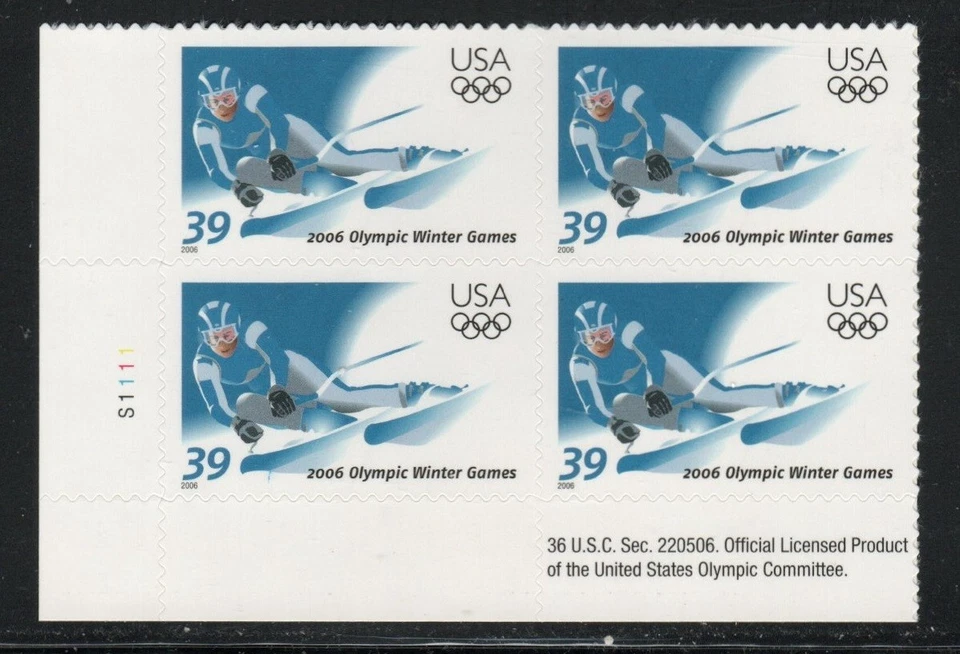 ALLY'S STAMPS US Plate Block Scott #3995 39c Winter Olympics [4] MNH F/VF [STK] - Image 1 of 1