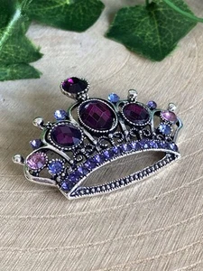 Broche Corona Circón Púrpura Retro Estilo Vintage Retro Chal Bufanda Prendedor Regalo - Imagen 1 de 3