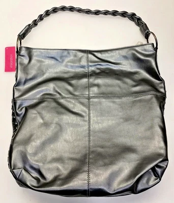 Bolso de Mano Xhilaration Plateado Imitación Cuero Nuevo con Etiquetas Trendy Chic 15"x15"  Foto 1 de 4