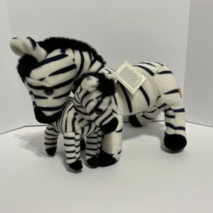 NWT Vintage Trudi by Dakin Plush Mom & Baby Zebra Stuffed Animal Set - Picture 1 of 12