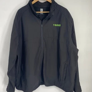 7-Eleven Employee Jacket Men 3X Black Softshell Fleece Lined Full Zip Uniform - Picture 1 of 9