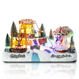 Erste Weihnachtsdorf Häuser Sammelfiguren Drehkarussell Popco... - Bild 1 von 8