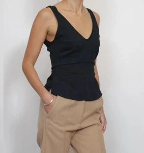 Camiseta sin mangas Rachel Comey para mujer talla 4 Prim Top negra guijarro - Imagen 1 de 8